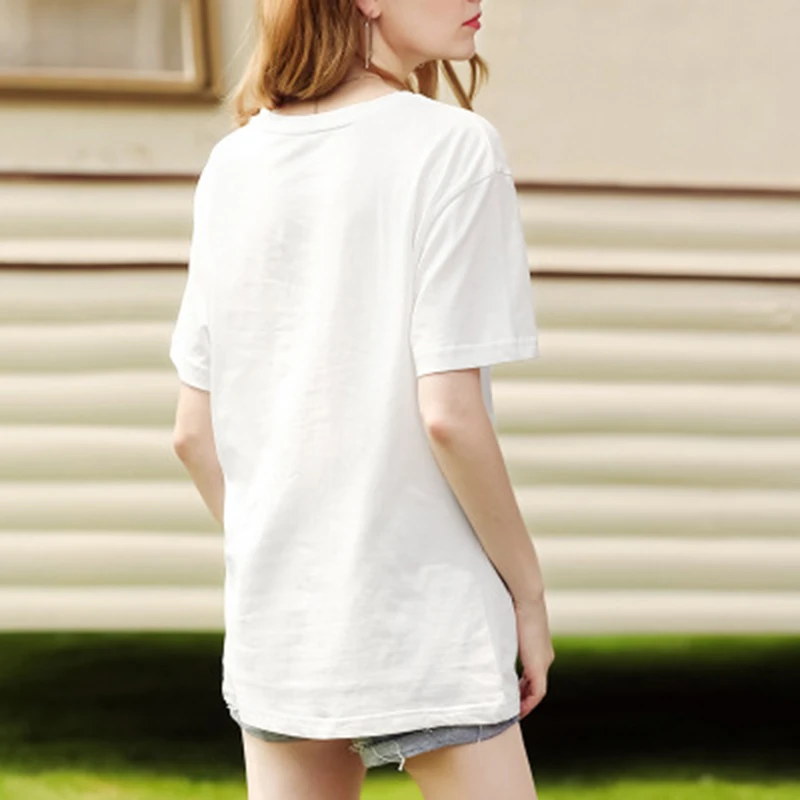 plus size print funny t shirt women tshirt cotton Bow summer tops mujer verano 2019 long t-shirt clothes tee femme | Женская одежда