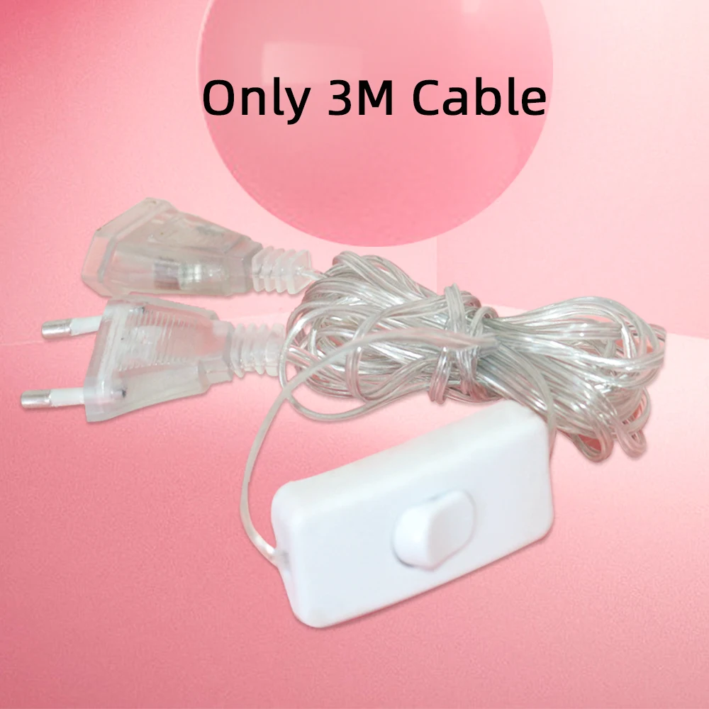 Only 3M Cable 2,5 м светодиодный капли воды звезды занавес огни 220 в ЕС Рождественская гирлянда Фея открытый для свадьбы Праздничное оформление - Испускаемый цвет: Only 3M Cable