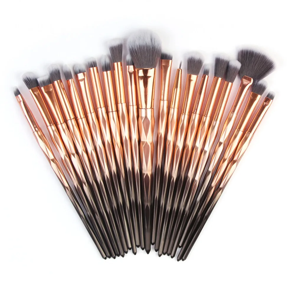20pcs Diamond Gradient Handle Makeup Brush Set Professional Brushes Crystal Make Up For Tool | Красота и здоровье