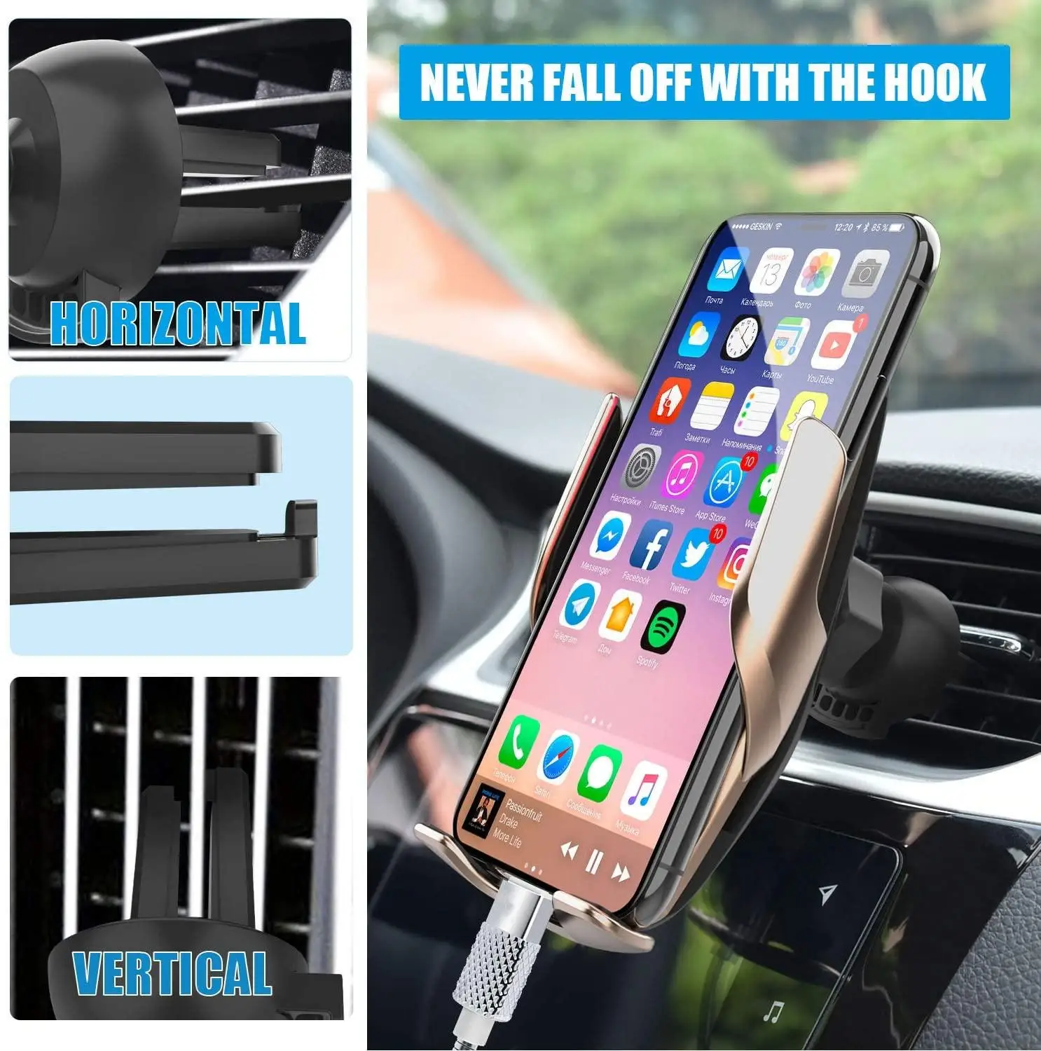 wireless charger 15w qi fast charging car mount automatic clamping air vent phone holder for iphone 13 12 11 x 8 samsung s20 s10 free global shipping