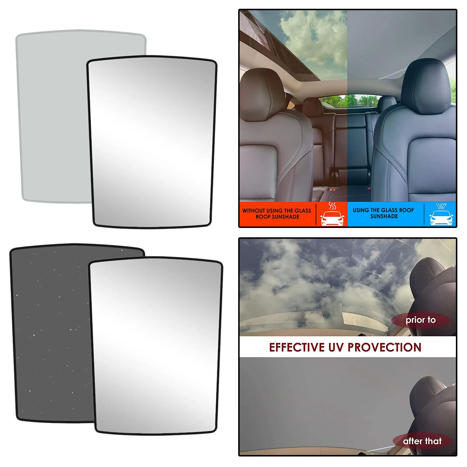 

Sunroof Windshield Sun Shades Sunshade Film Protection for Tesla Model Y Overhead Roof Sunshade Window Shade UV/Heat Insulation