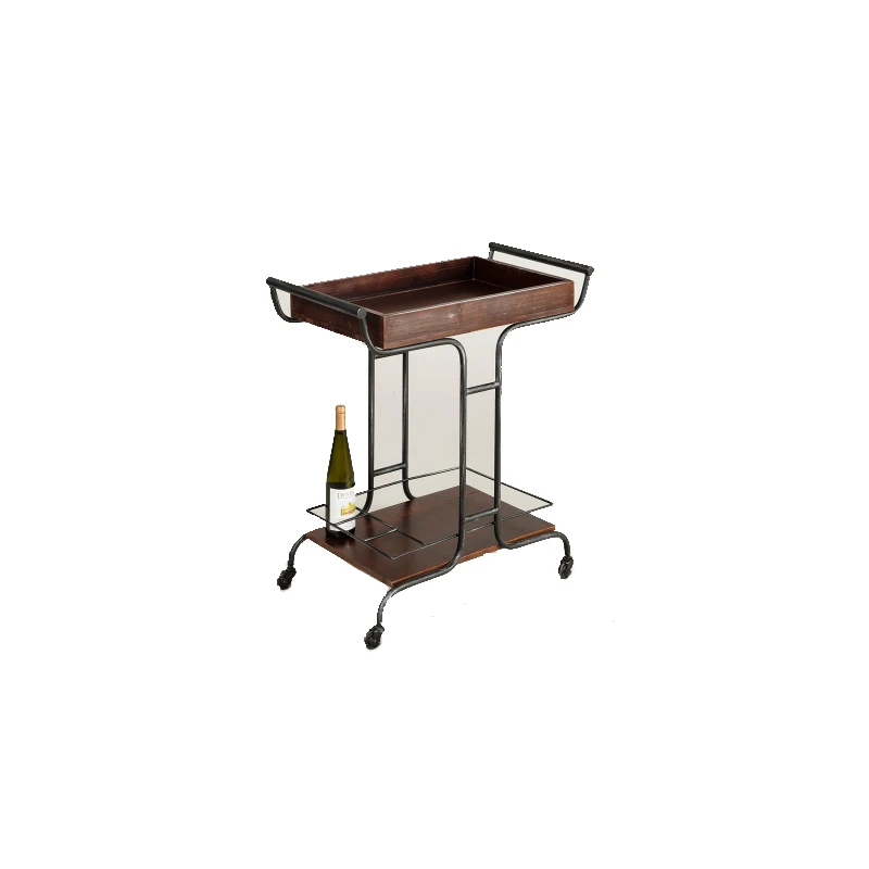 

Recommended American Retro Iron Art Dining Car Solid Wood Trolley Hotel Restaurant and Cafe Mobile Sideboard Wine Rack