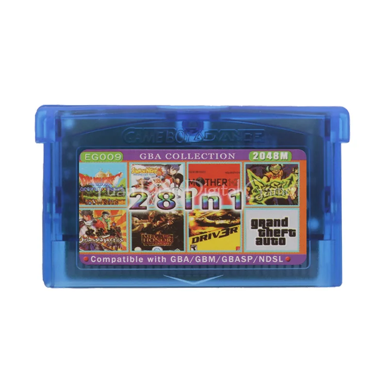 Картридж для игровой консоли Nintendo GBA EG009 28 в 1 на английском языке | Электроника