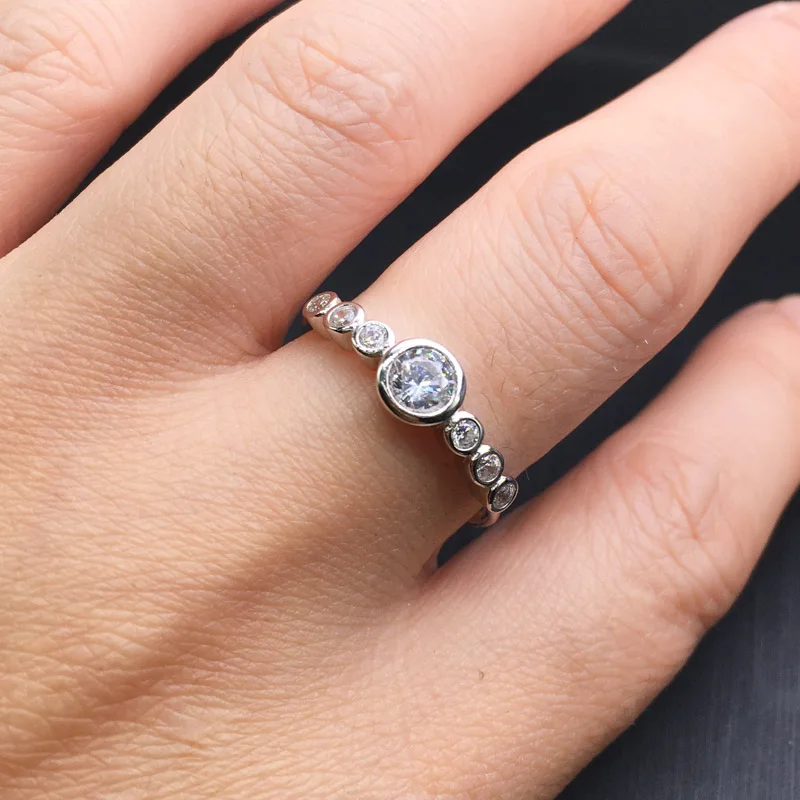 FFGems Настоящее 10 к Золотое кольцо Стерлинговый алмаз 0.7ct EF цвет Si ювелирные