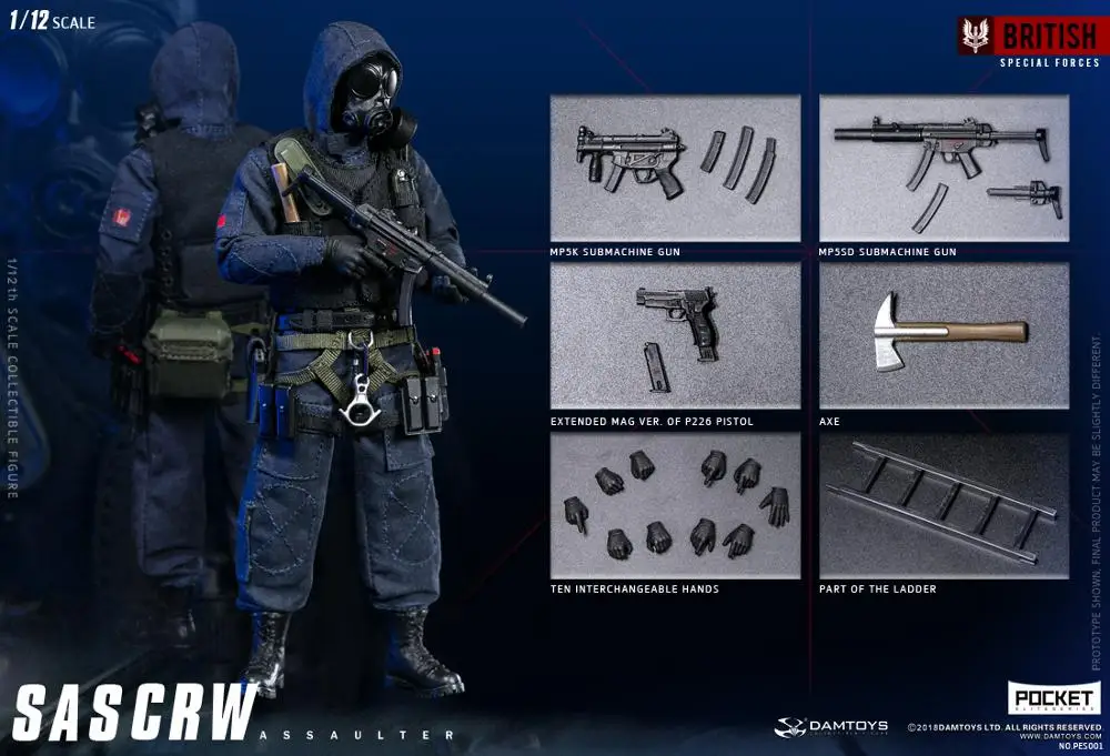 Дам игрушки PES001 POCKET ELITE серии British SAS CRW фигурка 1/12 | Игрушки и хобби