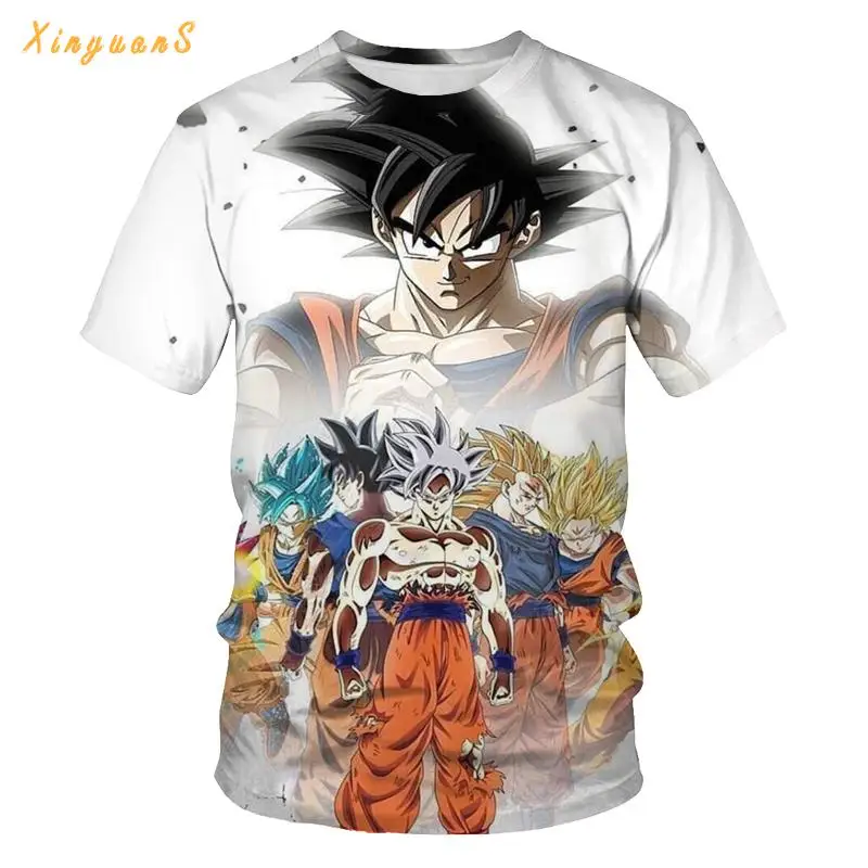

2021 Dragon Ball Theme Men's T-shirt Casual Fashion Trend Cool Fun Cartoon T-shirt 3D Top Summer Tshirt Men Harajuku Shirt