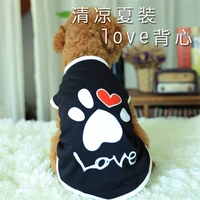 cute paw printed heart love design dog vest clothes soft summer dog shirt puppy dog accessories t shirt pet vest apparel clothes