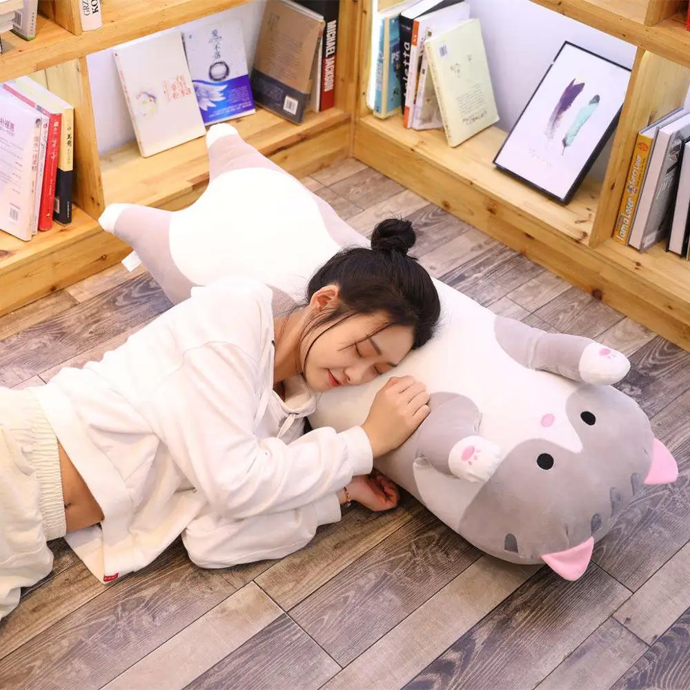 Симпатичные креативные длинные мягкие игрушки 50 90 см в виде кота кролика офисная