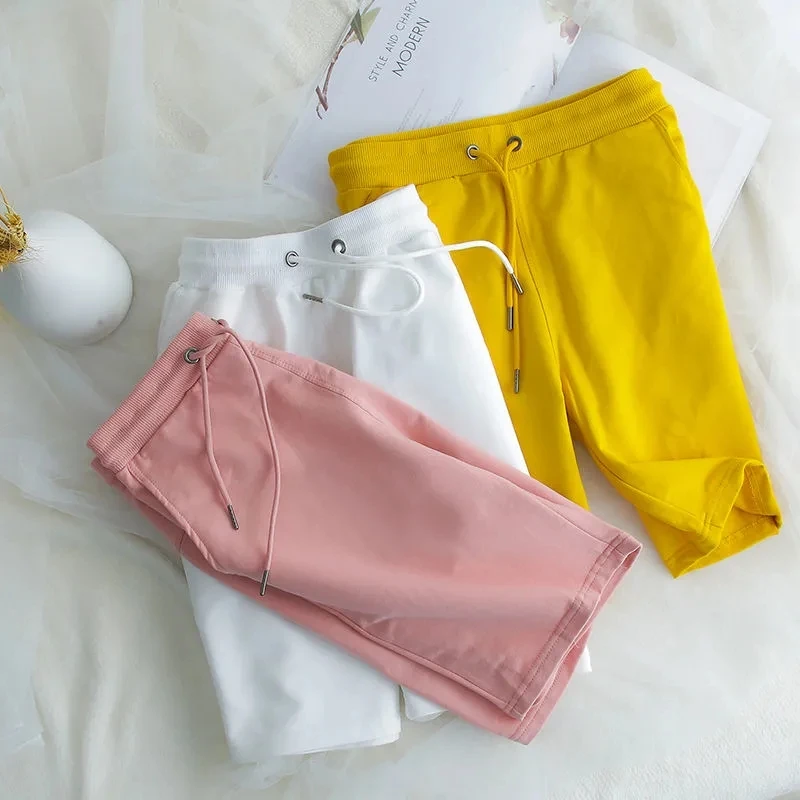 Шорты из 100% хлопка для мужчин и женщин летние свободные стильные большие Прямые