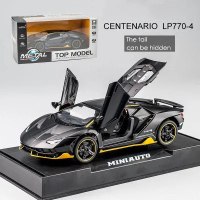 Matt bk With Box Горячая LP770 1:32 RC автомобиль сплав спортивная модель автомобиля звук светильник супер гоночный автомобиль задний откидной обода сплавочных колес игрушки для детей - Цвет: Matt bk With Box