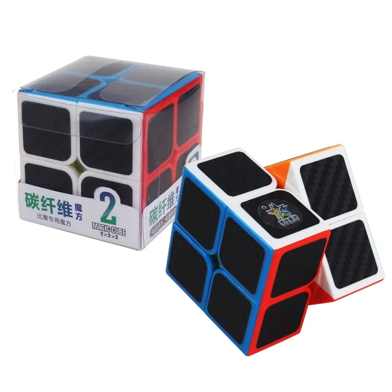 

YUXIN Professtional Carbon Fiber Sticker 2x2x2 Magic Cubes Speed Puzzle 2x2 Cubes Educational Magico Cubo Toys For Kid Gift 50mm