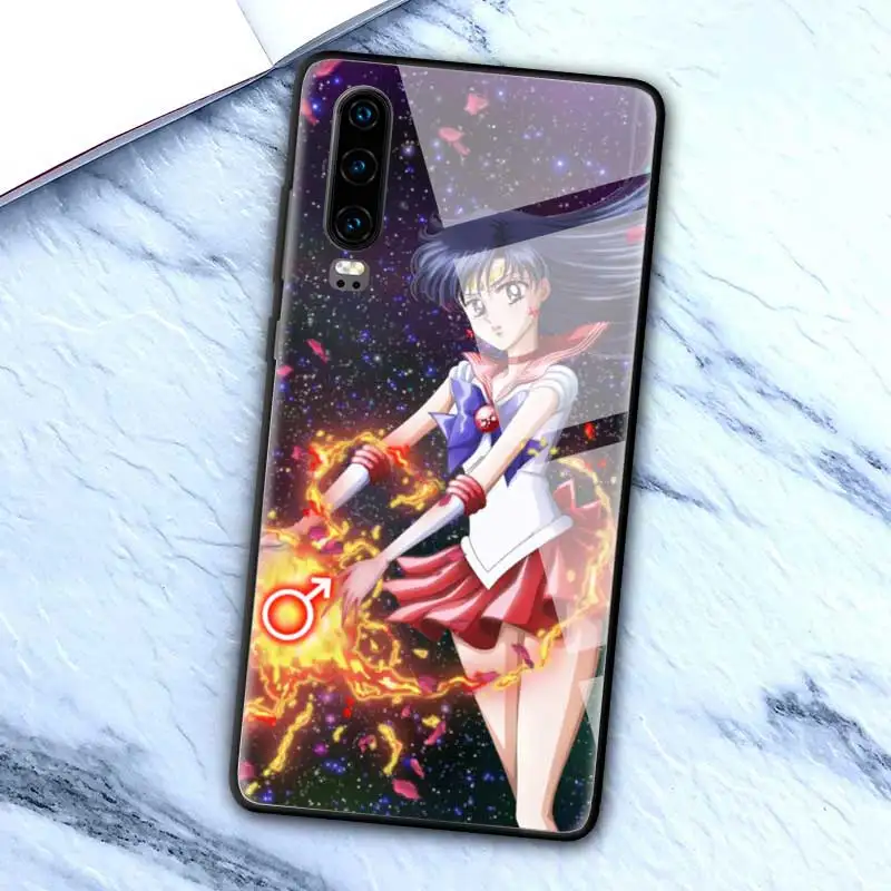 

Japan Anime Sailor Moon Princess Case for Huawei P40 Lite E P20 P30 P10 P Smart Z Pro 2019 Tempered Glass Covers Phone Coque