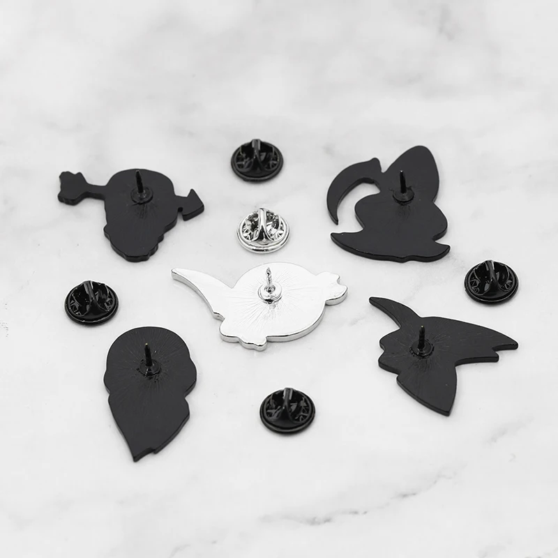 Горячая Распродажа темно-черная брошь эмалированная булавка в форме головы