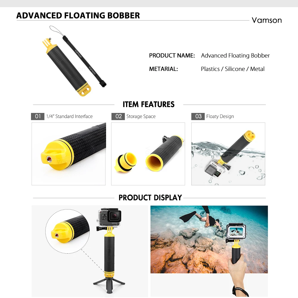 

Vamson for GoPro9 Waterproof Housing Case Steel Film Large Mainframe Package Side Cover Medium Accessories Bag for go pro9 VS181