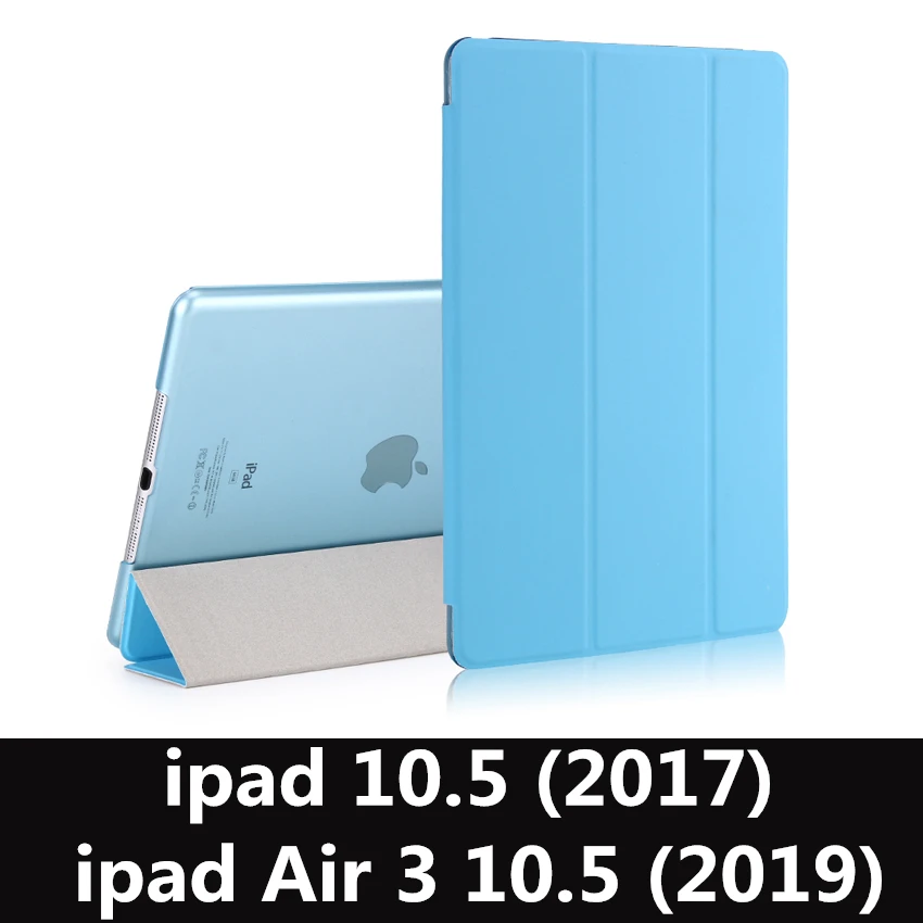Чехол для iPad 9,7 6-го поколения, Чехол Air 3 2 1 Pro 10,5, прозрачный чехол, умный чехол из искусственной кожи для сна - Цвет: blue-L-Air3 10.5