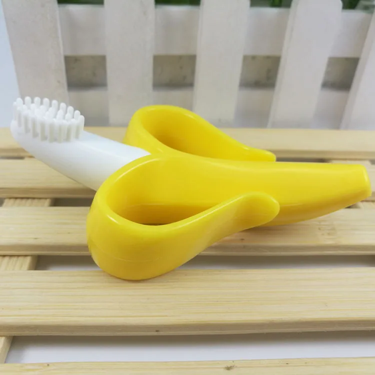 Baby Silicone Training Toothbrush BPA Free Banana Shape Safe Toddle Teether Chew Toys Teething Ring Gift For Infant Chewing | Мать и