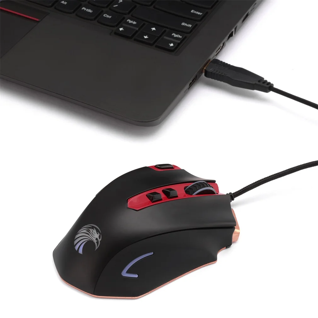 Игровая оптическая программируемая компьютерная мышь с металлическим