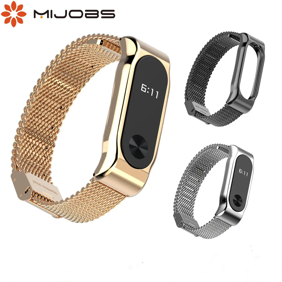Металлический браслет для Mi Band 2 из нержавеющей стали Xiaomi смарт аксессуары Miband