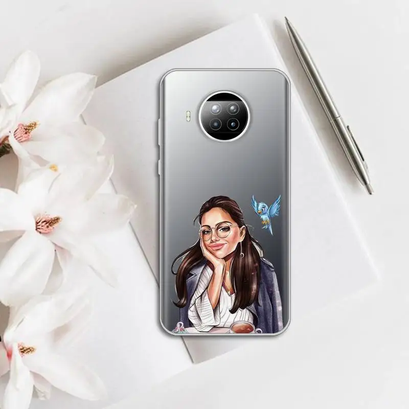 

Girls Female boss Phone Case Transparent for Xiaomi mi Redmi note 10 t 8 9 pro lite 11 Samsung S 8 9 10 20