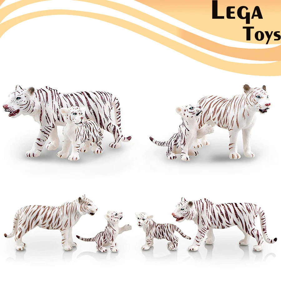 4 шт. реалистичные фигурки диких животных леса белые тигры с игрушками обучающая