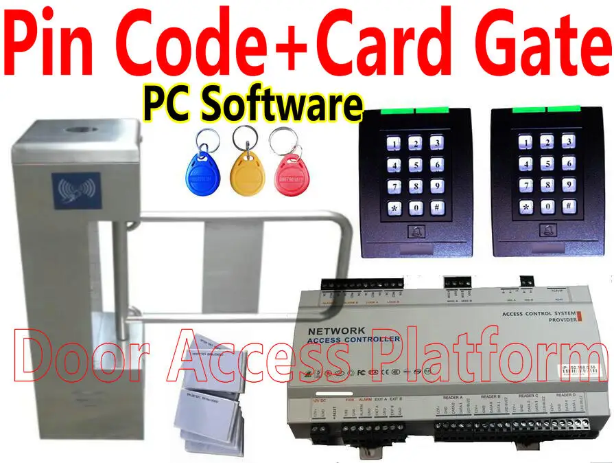 Pin код + RFID карта доступ к поворотным воротам выход турникет контроллер IP доступа