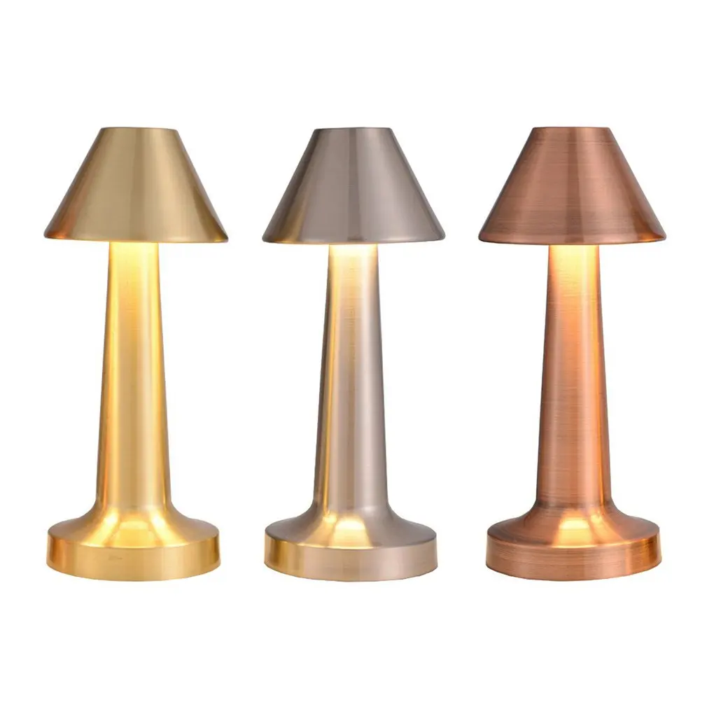 

LED Vintage Bar Table Lamp Bedroom Decor Touch Switch Desk Lights Gold Dining Room Light Fixtures Chargeable Party Night Light