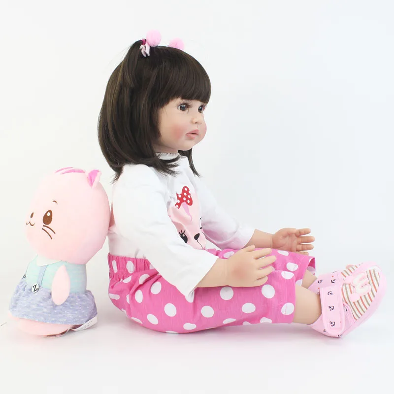 60 см большой Размеры Мягкий силиконовый винил Reborn Baby Doll принцессы малыша живой Bebe