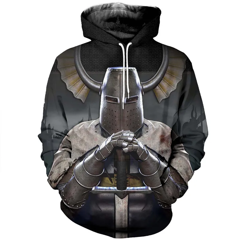 

Самый крутой 3D принт рыцарская одежда толстовка/Модная Повседневная Толстовка Harajuku/Повседневная Уличная толстовка на молнии