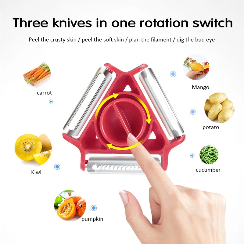 Kitchen Peeler Multifunctional 360 Degree Rotary Vegetable Cabbage Grater Potato Slicer Cutter Fruit Knife Gadget | Дом и сад