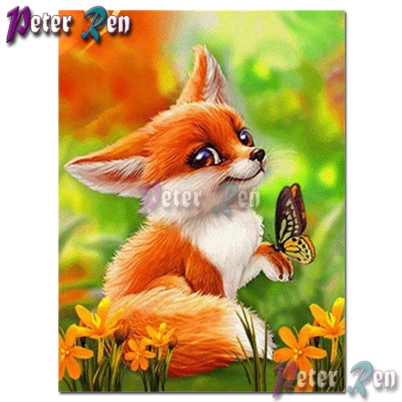 

5d Animal fox butterfly Diamond Painting Embroidery DIY Square or round Mosaic Cross stitch Rhinestone Home decoration gifts