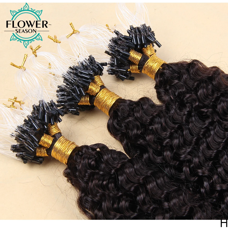 Micro Loop Hair Extensions Brazilian Remy 100% Human Hair Curly Human Hair Micro Ring Hair 100g/Pcs Natural Loose Curly Hair