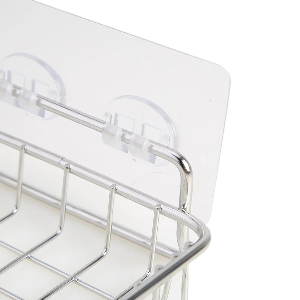 

Practical Bathroom Shelf Soap Sponge Holder Stainless Steel Kitchen Bathroom Dish Cloth Organizer Storage Rack Hook