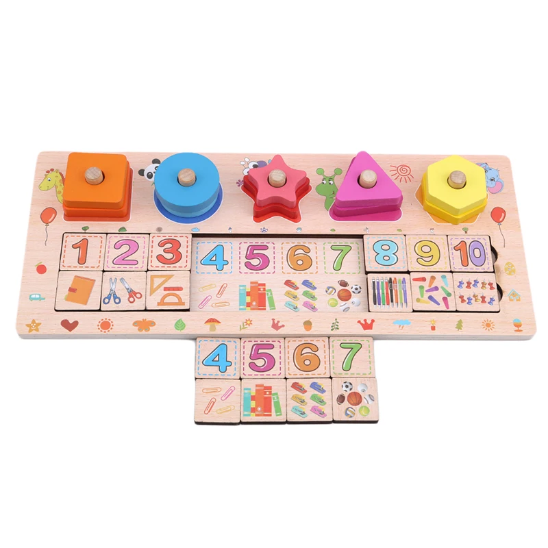 Number Cognition Board Montessori Educational Toys For Children Wooden Toy Jigsaw Learning Color Match Game | Игрушки и хобби