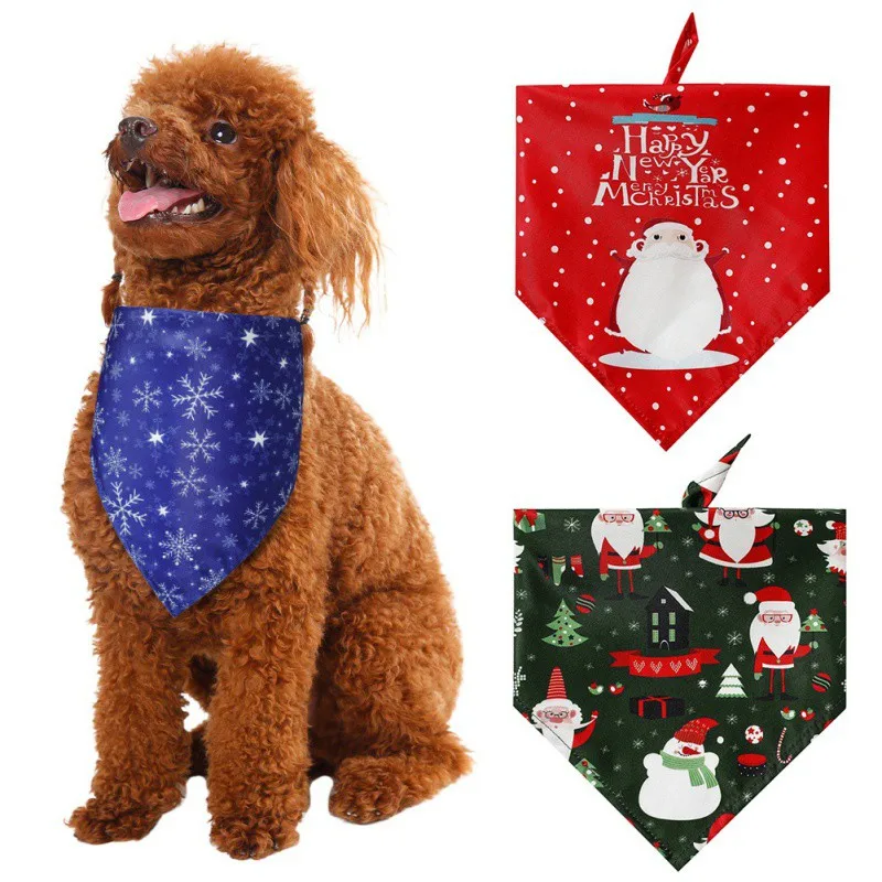 Рождественский бандана для собак с милым принтом лося нагрудники большой шарф