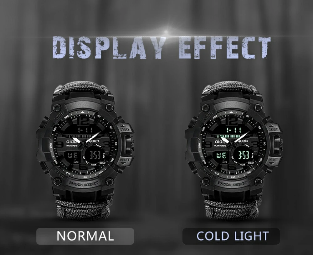Sport Watch Men Relogio Digital Military LED Compass Waterproof Shock Sports Watches Electronic Wristwatches