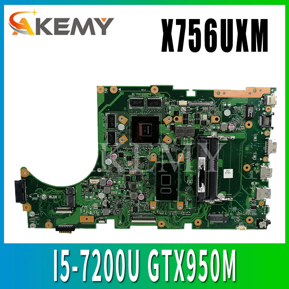 

SAMXINNO for ASUS X756U X756UWK X756UQK X756UXM X756UV X756UX Laotop Mainboard X756UXM Motherboard with I5-7200U GTX950M
