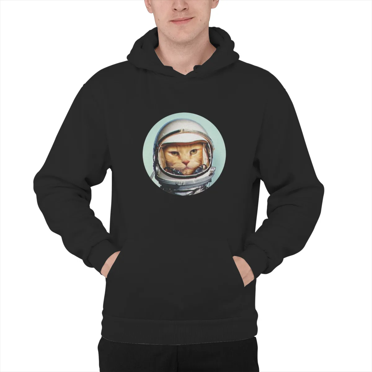 

Men's Hoodie Retro Space CatEssentials Print Kawaii long Sleeve hoodies Men Clothing 39091