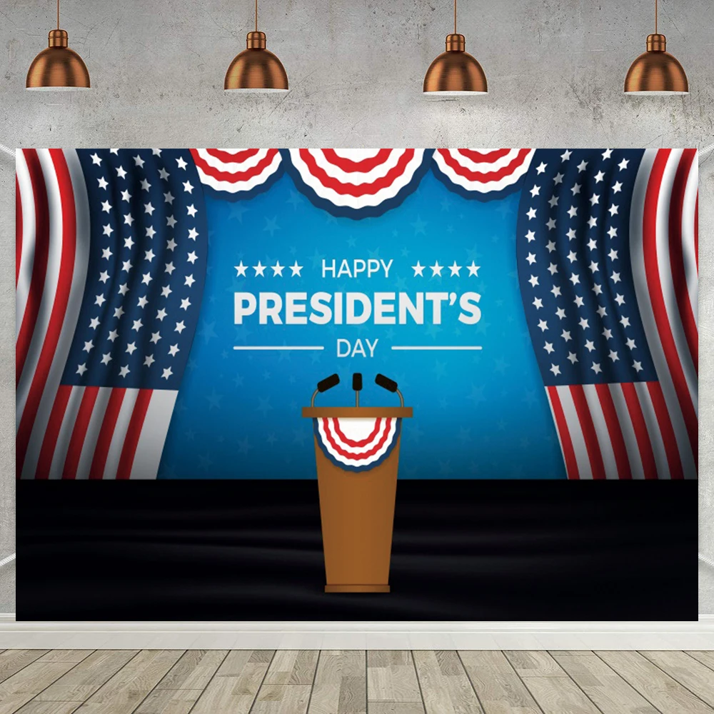 Задний фон для фотосъемки с изображением подиума на День святого президента
