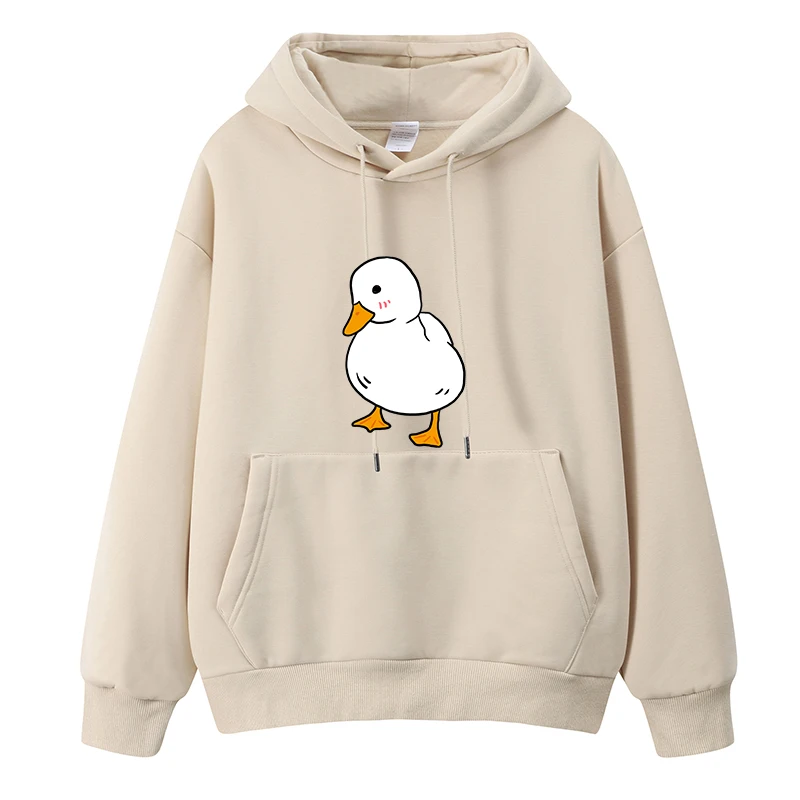 Women's Cartoon Cute Cole Duck All-match Hoodie  Cotton Clothes Long Sleeve Workout Pullover Sweatshirts Winter loose thick sun