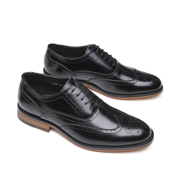 Black Brogue Shoes Misalwa/Роскошные Мужские модельные туфли с перфорацией типа «броги» из натуральной кожи; деловые свадебные туфли в винтажном стиле; Цвет Бордовый - Цвет: Black Brogue Shoes
