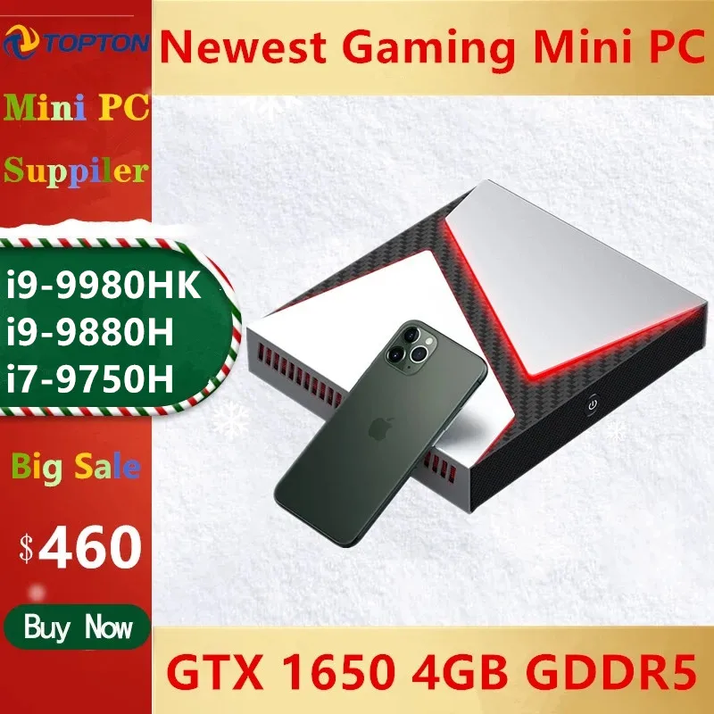 Toptop новейший игровой мини ПК Core i9 9980HK i7 9750H Nvidia GTX 1650 4 Гб компьютерный настольный