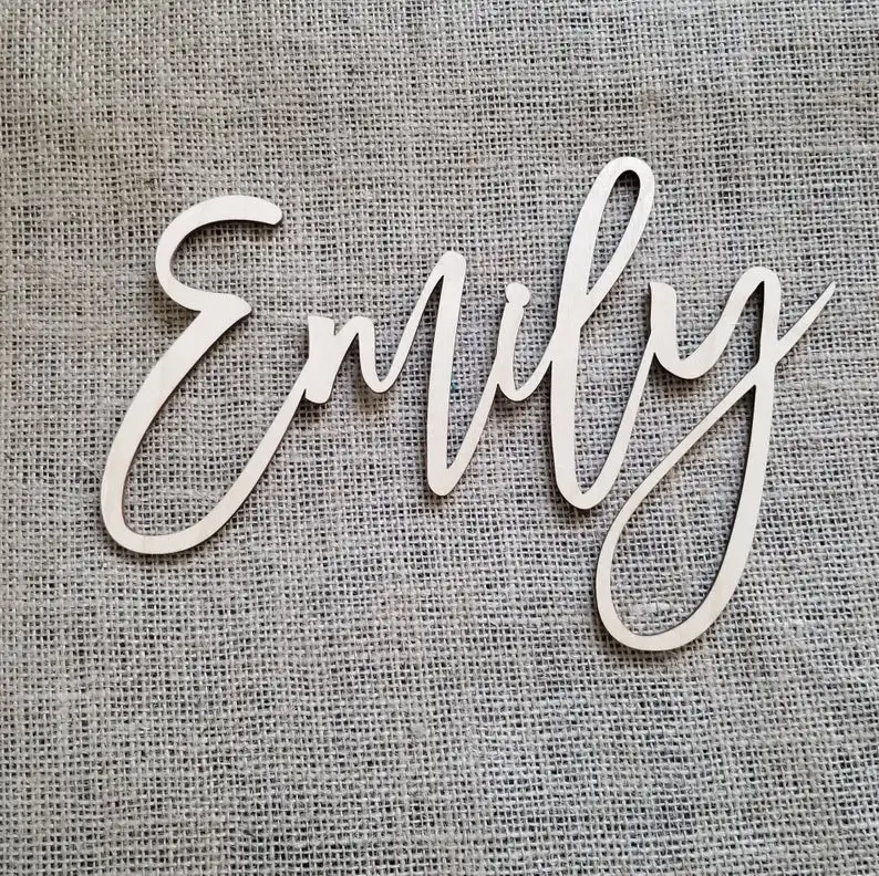 Деревянная табличка с именем питомника деревянная Emily ребенка деревянные буквы