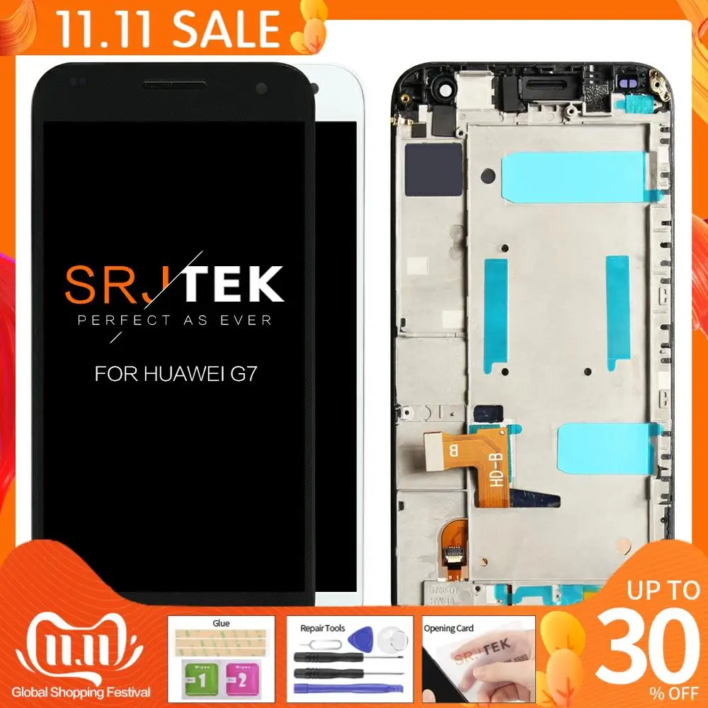 100% TESTED 1280x720 For Huawei G7 LCD Touch Screen Display Digitizer Assembly Replacement Parts | Мобильные телефоны и