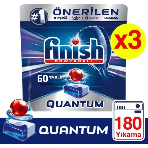 

Моющее средство для мытья в посудомоечной машине Finish Quantum 180 (60x3)