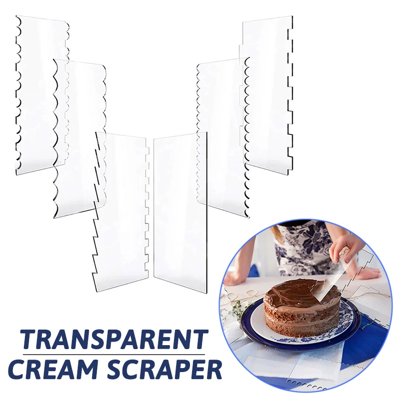 

6 шт./набор, прозрачный акриловый скребок для крема