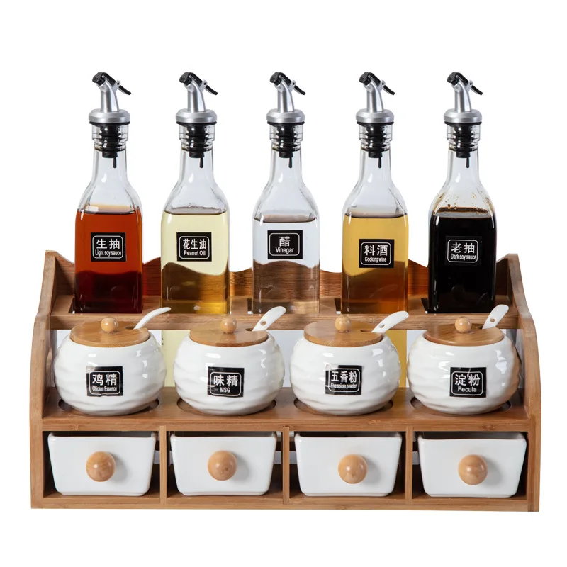 Набор кухонных бутылок для соленого масла коробка приправ баночка керамические
