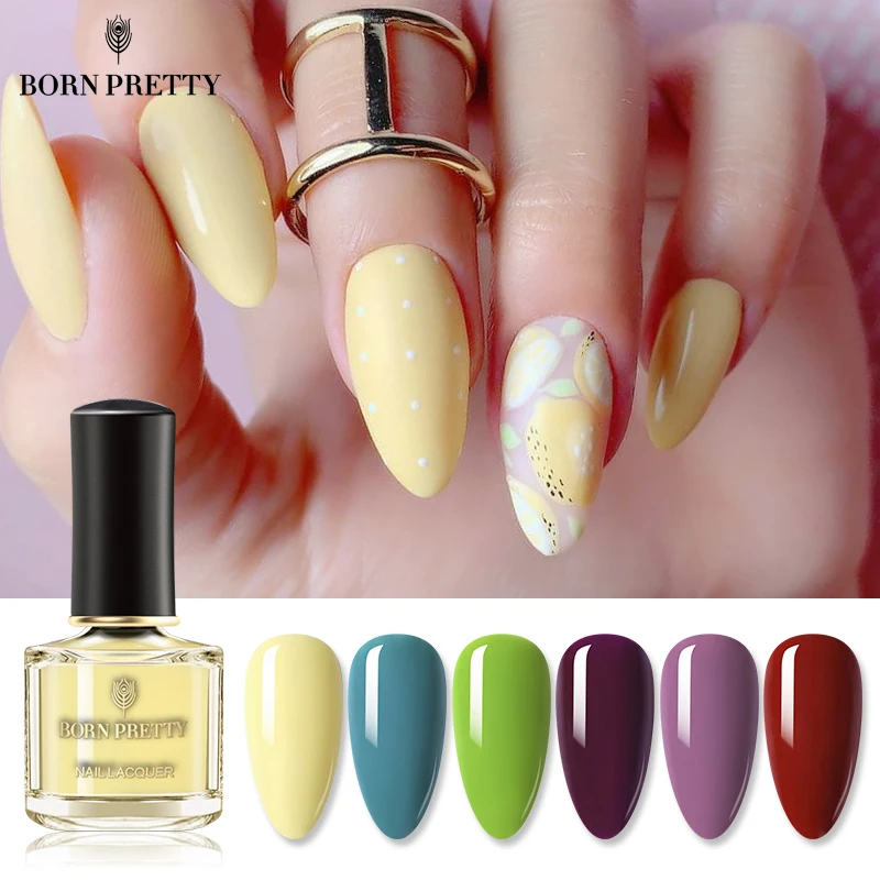 Лак для ногтей BORN PRETTY 6 мл однотонный на масляной основе фиолетовый красный цвет