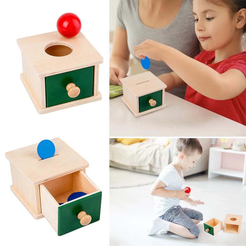 Деревянная игрушка Монтессори для раннего развития коробка монет обучения