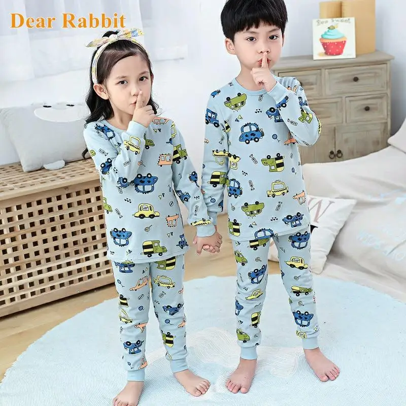 

New Kids Pajamas Clothing Sets Girl Lovely Night Suit Children Cartoon Sleepwear Pyjamas Cotton Baby Boy Nightwear Teens Clothes