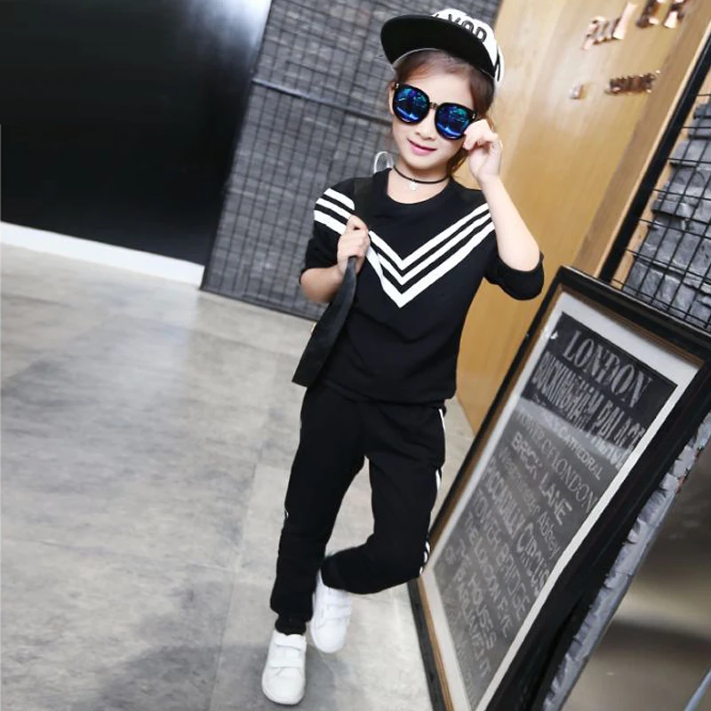 Спортивные костюмы для девочек осенне осенняя одежда темно синий свитер с